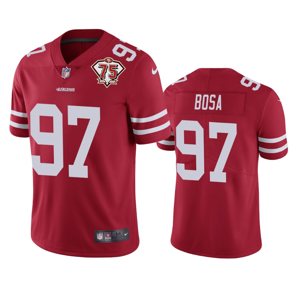 49ers #97 Nick Bosa Red Men's 75th Anniversary Stitched Vapor Untouchable Limited Jersey cheap jerseys for sale - CheapJerseys.Shop