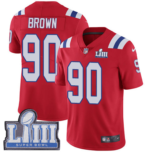New England Patriots #90 Malcom Brown Red Alternate Super Bowl LIII Bound Youth Stitched Vapor Untouchable Limited Jersey Youth cheap jerseys for sale - CheapJerseys.Shop