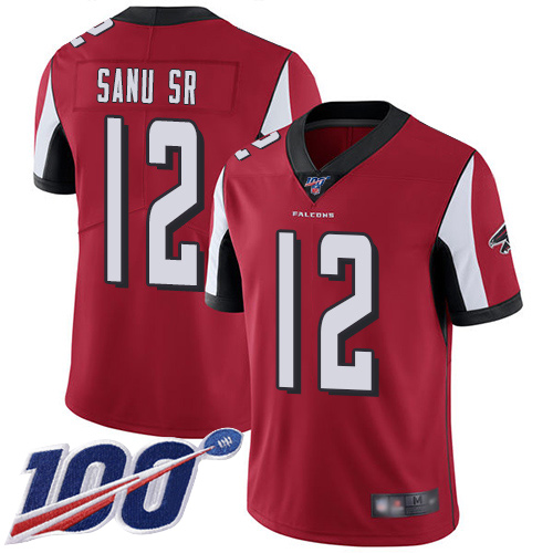 Atlanta Falcons #12 Mohamed Sanu Sr Red Team Color Men's Stitched 100th Season Vapor Limited Jersey Men's cheap jerseys for sale - CheapJerseys.Shop