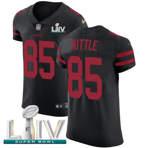 49ers #85 George Kittle Black Super Bowl LIV 2020 Alternate Men's Stitched Vapor Untouchable Elite Jersey cheap jerseys for sale - CheapJerseys.Shop