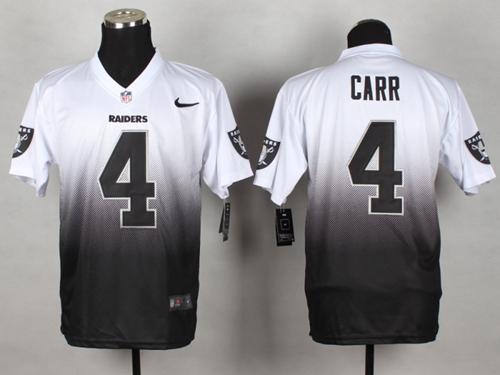 Raiders #4 Derek Carr White/Black Men's Stitched Elite Fadeaway Fashion Jersey cheap jerseys for sale - CheapJerseys.Shop