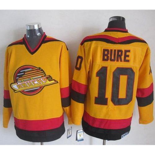 Vancouver Canucks #10 Pavel Bure Gold CCM Throwback Stitched Jersey Men's cheap jerseys for sale - CheapJerseys.Shop