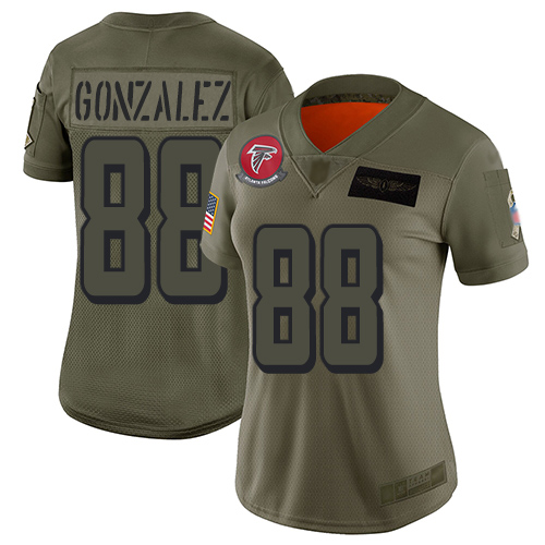 Atlanta Falcons #88 Tony Gonzalez Camo Women's Stitched Limited 2019 Salute to Service Jersey Womens cheap jerseys for sale - CheapJerseys.Shop
