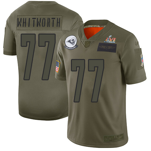 Los Angeles Rams #77 Andrew Whitworth Camo Super Bowl LVI Patch Men's Stitched Limited 2019 Salute To Service Jersey Men's cheap jerseys for sale - CheapJerseys.Shop