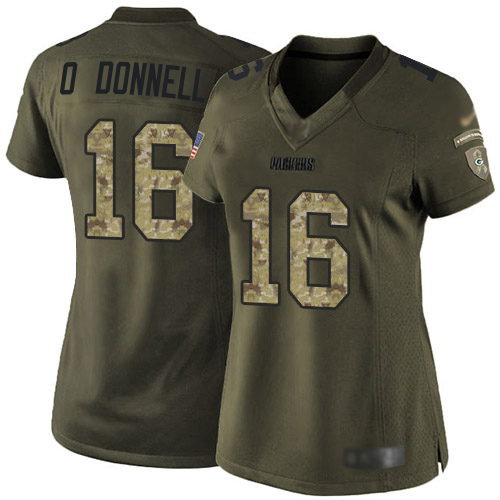 Packers #16 Pat O'Donnell Green Women's Stitched Limited 2015 Salute To Service Jersey cheap jerseys for sale - CheapJerseys.Shop