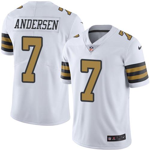 New Orleans Saints #7 Morten Andersen White Men's Stitched Limited Rush Jersey Men's cheap jerseys for sale - CheapJerseys.Shop