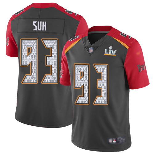 Tampa Bay Buccaneers #93 Ndamukong Suh Gray Men's Super Bowl LV Bound Stitched Limited Inverted Legend Jersey Men's cheap jerseys for sale - CheapJerseys.Shop