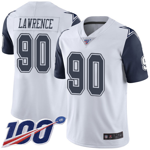 Cowboys #90 Demarcus Lawrence White Men's Stitched Limited Rush 100th Season Jersey cheap jerseys for sale - CheapJerseys.Shop