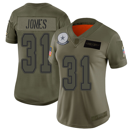 Dallas Cowboys #31 Byron Jones Camo Women's Stitched Limited 2019 Salute to Service Jersey Womens cheap jerseys for sale - CheapJerseys.Shop