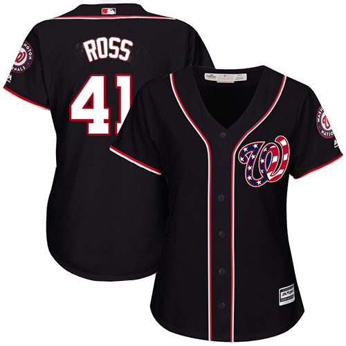 Washington Nationals #41 Joe Ross Navy Blue Alternate Women's Stitched Jersey Womens cheap jerseys for sale - CheapJerseys.Shop