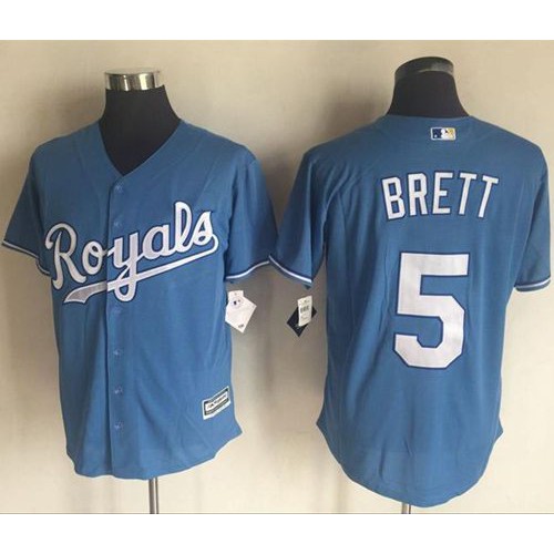 Kansas City Royals #5 George Brett Light Blue New Cool Base Alternate 1 Stitched Jersey Men's cheap jerseys for sale - CheapJerseys.Shop