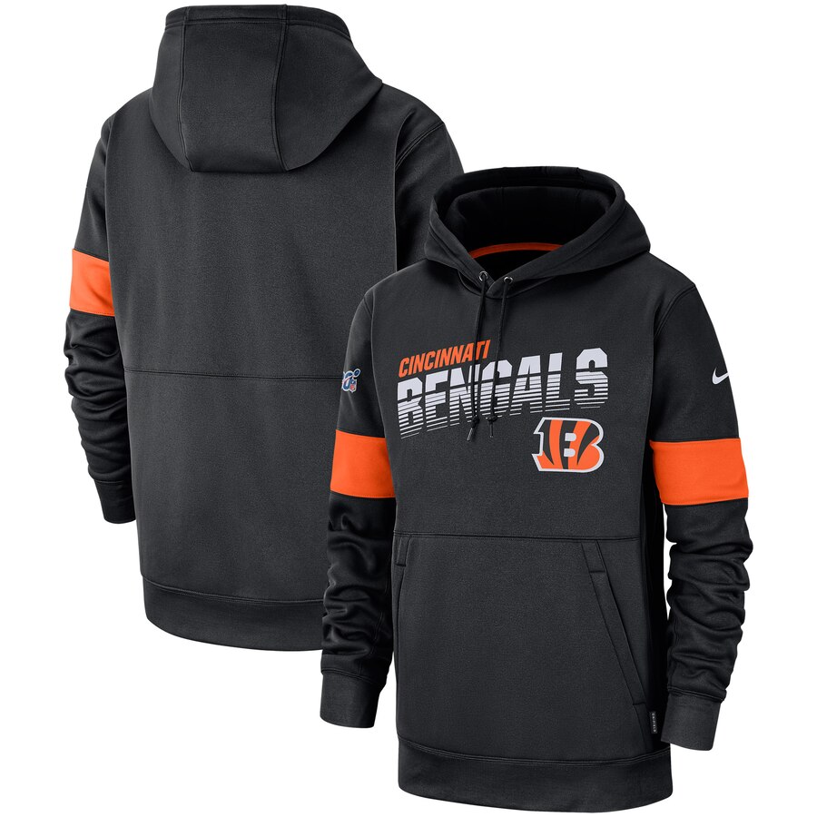 Cincinnati Bengals Sideline Team Logo Performance Pullover Hoodie Black cheap jerseys for sale - CheapJerseys.Shop