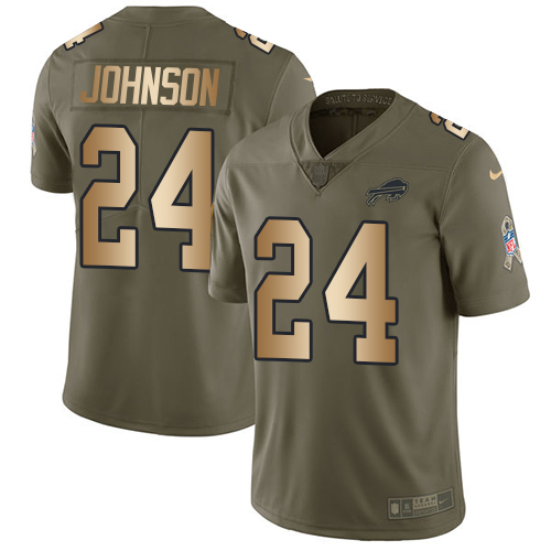 Buffalo Bills #24 Taron Johnson Olive/Gold Men's Stitched Limited 2017 Salute To Service Jersey Men's cheap jerseys for sale - CheapJerseys.Shop