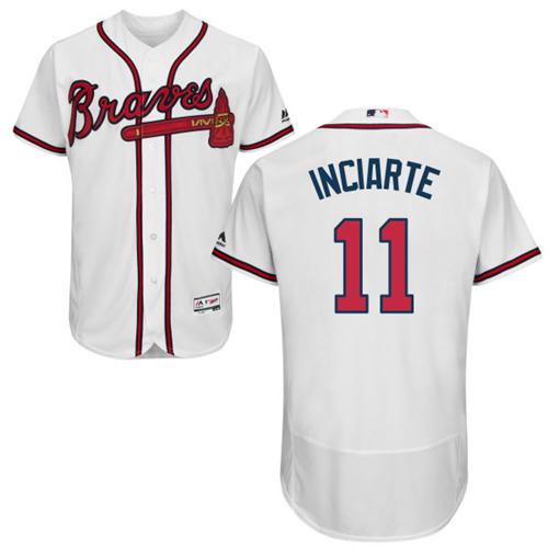 Atlanta Braves #11 Ender Inciarte White Flexbase Authentic Collection Stitched Jersey Men's cheap jerseys for sale - CheapJerseys.Shop