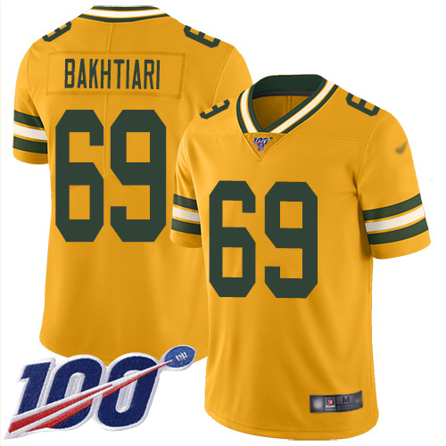 Green Bay Packers #69 David Bakhtiari Gold Men's Stitched Limited Inverted Legend 100th Season Jersey Men's cheap jerseys for sale - CheapJerseys.Shop