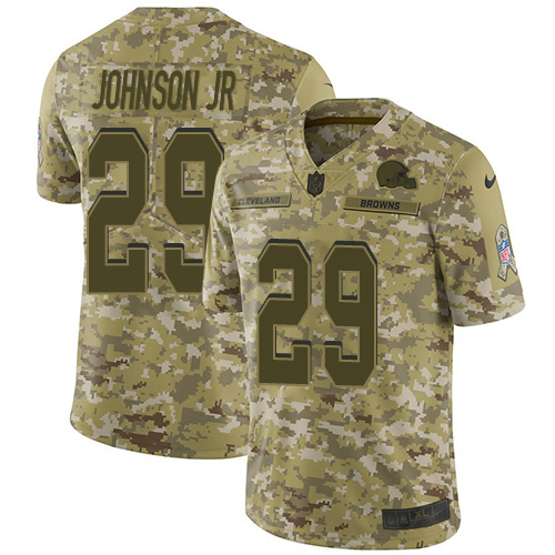 Cleveland Browns #29 Duke Johnson Jr Camo Men's Stitched Limited 2018 Salute To Service Jersey Men's cheap jerseys for sale - CheapJerseys.Shop