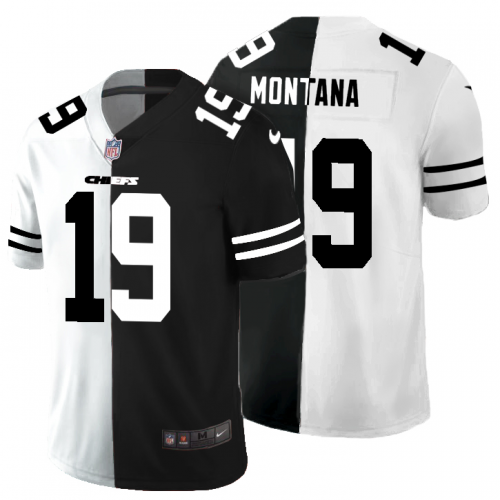 Kansas City Kansas City Chiefs #19 Joe Montana Men's Black V White Peace Split Vapor Untouchable Limited Jersey Men's cheap jerseys for sale - CheapJerseys.Shop