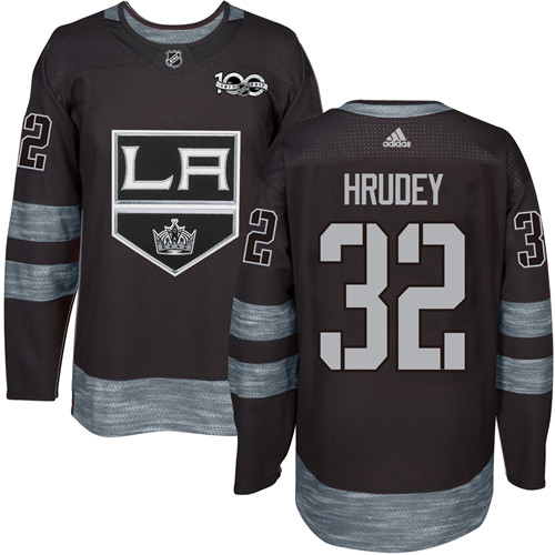 Los Angeles Kings #32 Kelly Hrudey Black 1917-2017 100th Anniversary Stitched Jersey Men's cheap jerseys for sale - CheapJerseys.Shop