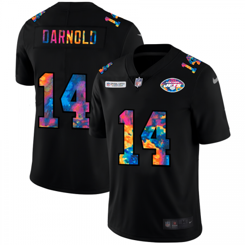 New York New York Jets #14 Sam Darnold Men's Multi-Color Black 2020 Crucial Catch Vapor Untouchable Limited Jersey Men's cheap jerseys for sale - CheapJerseys.Shop