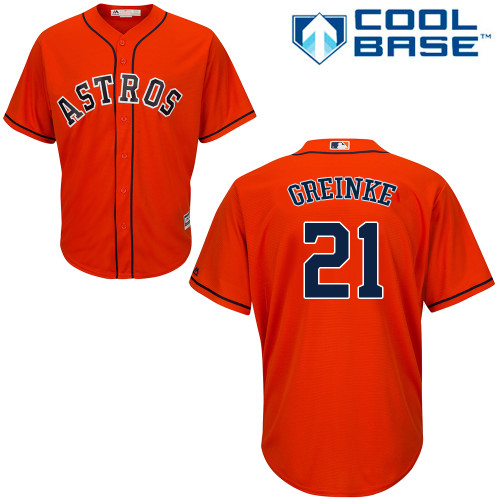 Houston Astros #21 Zack Greinke Orange New Cool Base Stitched Jersey Men's cheap jerseys for sale - CheapJerseys.Shop