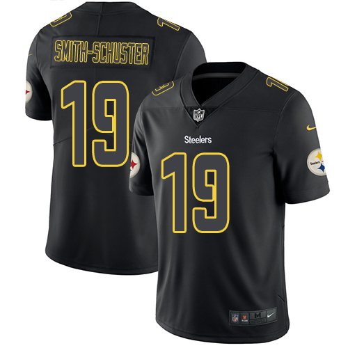 Pittsburgh Steelers #19 JuJu Smith-Schuster Black Men's Stitched Limited Rush Impact Jersey Men's cheap jerseys for sale - CheapJerseys.Shop