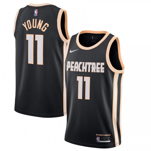 Mens Atlanta Atlanta Hawks #11 Trae Young Black 2019-20 Finished City Edition Swingman Jersey Mens cheap jerseys for sale - CheapJerseys.Shop