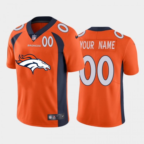 Denver Broncos Orange Custom Men's Big Team Logo Player Vapor Limited Jersey cheap jerseys for sale - CheapJerseys.Shop