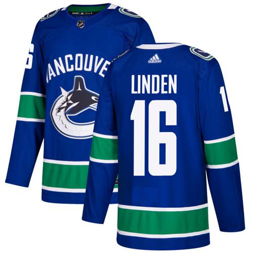 Vancouver Canucks #16 Trevor Linden Blue Home Authentic Stitched Jersey Men's cheap jerseys for sale - CheapJerseys.Shop