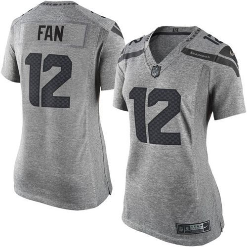 Seahawks #12 Fan Gray Women's Stitched Limited Gridiron Gray Jersey cheap jerseys for sale - CheapJerseys.Shop