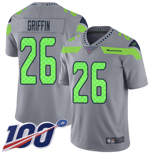 Seattle Seahawks #26 Shaquem Griffin Gray Men's Stitched Limited Inverted Legend 100th Season Jersey Men's cheap jerseys for sale - CheapJerseys.Shop