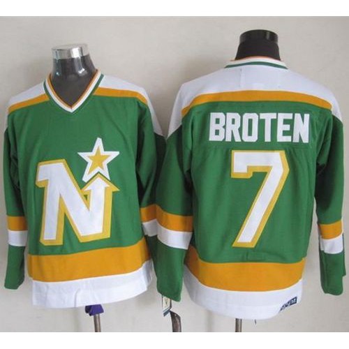 Dallas Stars #7 Neal Broten Stitched Green CCM Throwback Jersey Men's cheap jerseys for sale - CheapJerseys.Shop