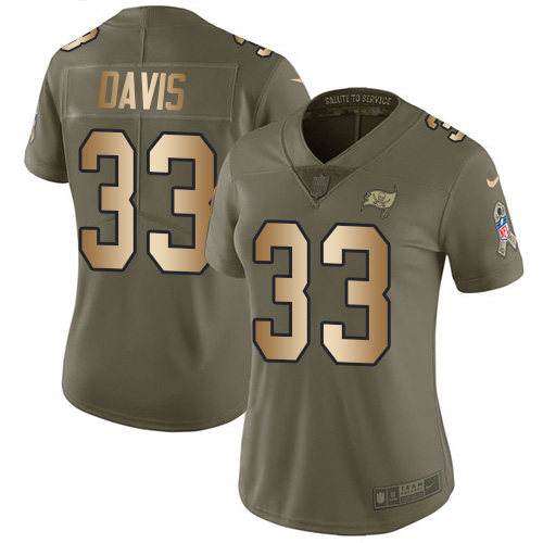 Tampa Bay Buccaneers #33 Carlton Davis III Olive/Gold Women's Stitched Limited 2017 Salute to Service Jersey Womens cheap jerseys for sale - CheapJerseys.Shop