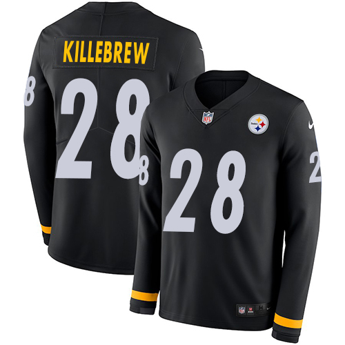 Steelers #28 Miles Killebrew Black Team Color Stitched Limited Therma Long Sleeve Jersey cheap jerseys for sale - CheapJerseys.Shop