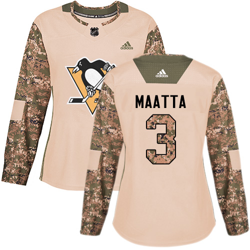 Pittsburgh Penguins #3 Olli Maatta Camo Authentic 2017 Veterans Day Women's Stitched Jersey Womens cheap jerseys for sale - CheapJerseys.Shop