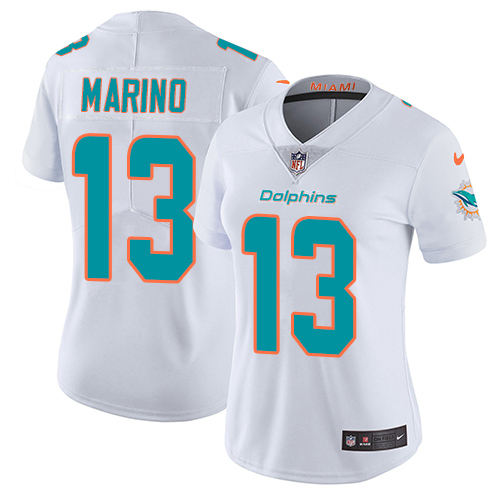 Dolphins #13 Dan Marino White Women's Stitched Vapor Untouchable Limited Jersey cheap jerseys for sale - CheapJerseys.Shop
