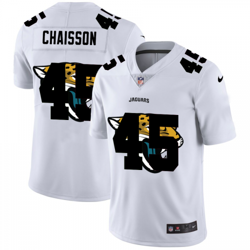 Jacksonville Jacksonville Jaguars #45 K'Lavon Chaisson White Men's Team Logo Dual Overlap Limited Jersey Men's cheap jerseys for sale - CheapJerseys.Shop