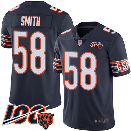 Chicago Bears #58 Roquan Smith Navy Blue Team Color Youth Stitched 100th Season Vapor Limited Jersey Youth cheap jerseys for sale - CheapJerseys.Shop