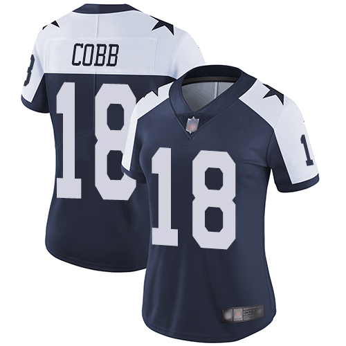 Dallas Cowboys #18 Randall Cobb Navy Blue Thanksgiving Women's Stitched Vapor Untouchable Limited Throwback Jersey Womens cheap jerseys for sale - CheapJerseys.Shop