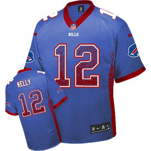 Bills #12 Jim Kelly Royal Blue Team Color Men's Stitched Elite Drift Fashion Jersey cheap jerseys for sale - CheapJerseys.Shop