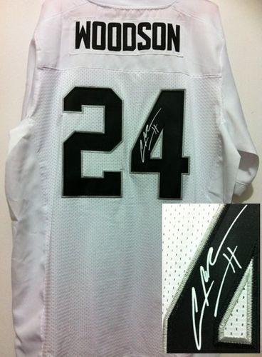 Raiders #24 Charles Woodson White Men's Stitched Elite Autographed Jersey cheap jerseys for sale - CheapJerseys.Shop