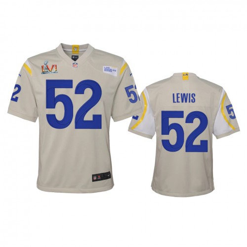 Los Angeles Los Angeles Rams #52 Terrell Lewis Youth Super Bowl LVI Patch Game Jersey - Bone Youth cheap jerseys for sale - CheapJerseys.Shop