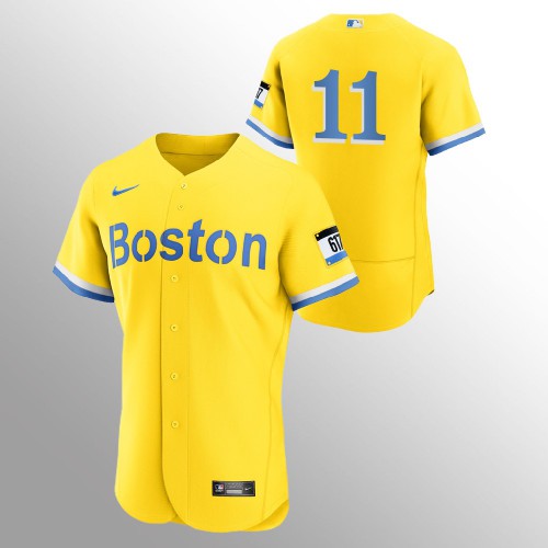 Boston Boston Red Sox #11 Rafael Devers Men's 2021 City Connect Gold Authentic Jersey - No Name Men's cheap jerseys for sale - CheapJerseys.Shop