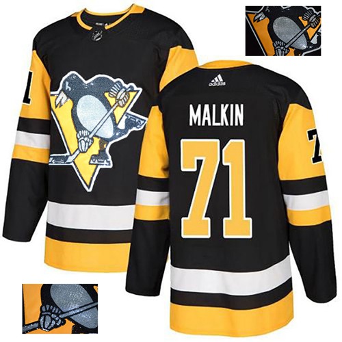 Pittsburgh Penguins #71 Evgeni Malkin Black Home Authentic Fashion Gold Stitched Jersey Men's cheap jerseys for sale - CheapJerseys.Shop