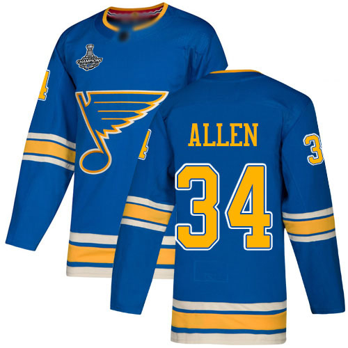 St. Louis Blues #34 Jake Allen Blue Alternate Authentic Stanley Cup Champions Stitched Jersey Men's cheap jerseys for sale - CheapJerseys.Shop