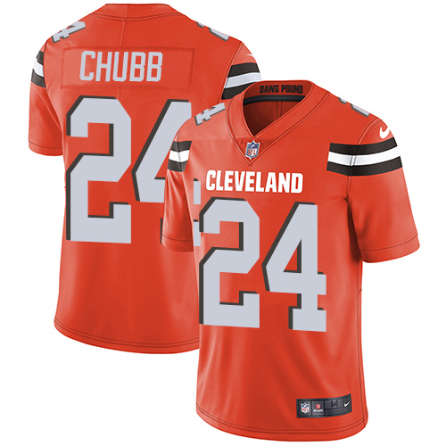 Browns #24 Nick Chubb Orange Alternate Men's Stitched Vapor Untouchable Limited Jersey cheap jerseys for sale - CheapJerseys.Shop