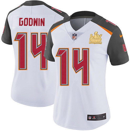 Buccaneers #14 Chris Godwin White Women's Super Bowl LV Champions Patch Stitched Vapor Untouchable Limited Jersey cheap jerseys for sale - CheapJerseys.Shop