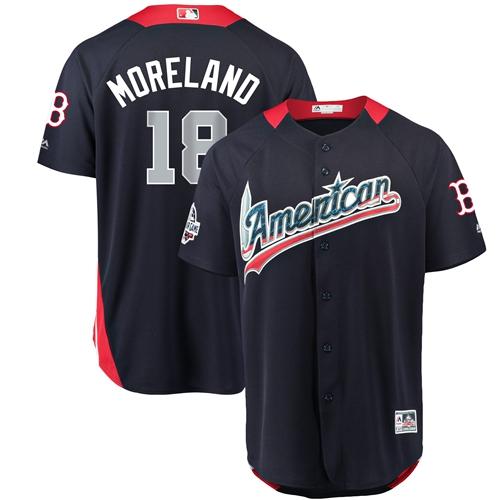 Boston Red Sox #18 Mitch Moreland Navy Blue 2018 All-Star American League Stitched Jersey Men's cheap jerseys for sale - CheapJerseys.Shop