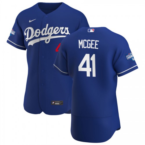 Los Angeles Los Angeles Dodgers #41 Jake McGee Men's Royal Alternate 2020 World Series Champions Authentic Player Jersey Men's cheap jerseys for sale - CheapJerseys.Shop