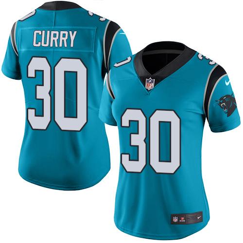 Carolina Panthers #30 Stephen Curry Blue Alternate Women's Stitched Vapor Untouchable Limited Jersey Womens cheap jerseys for sale - CheapJerseys.Shop