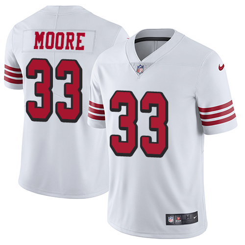 San Francisco 49ers #33 Tarvarius Moore White Rush Men's Stitched Vapor Untouchable Limited Jersey Men's cheap jerseys for sale - CheapJerseys.Shop